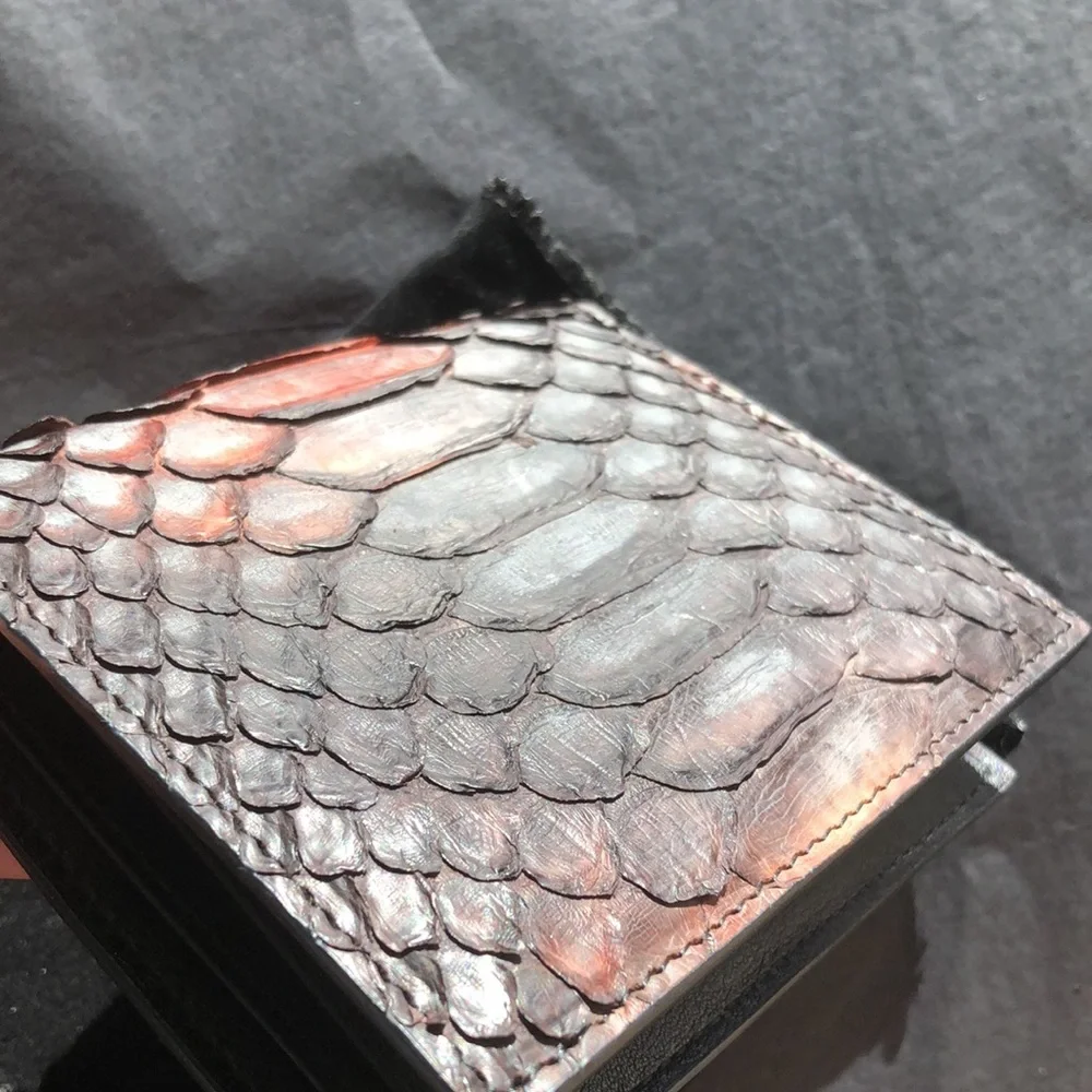 Men Snake Leather Two fold Wallet NWB